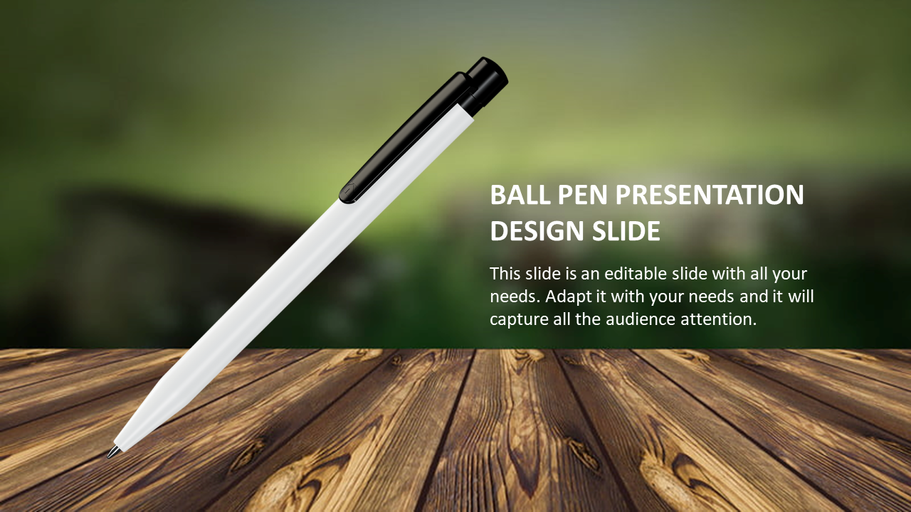 Ball pen presentation design slide